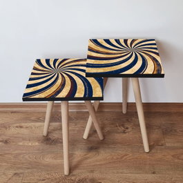 Hanah Home Mesas Nido 2 Piezas - Azul Marino